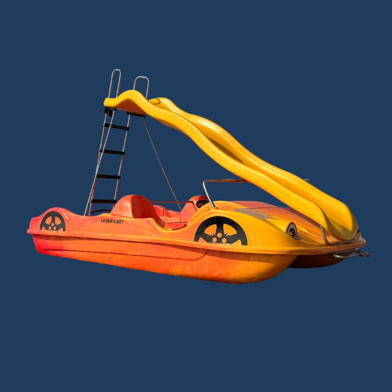 Hidroferrari Tretboot mit Rutsche zum Verleih in Moniga del Garda